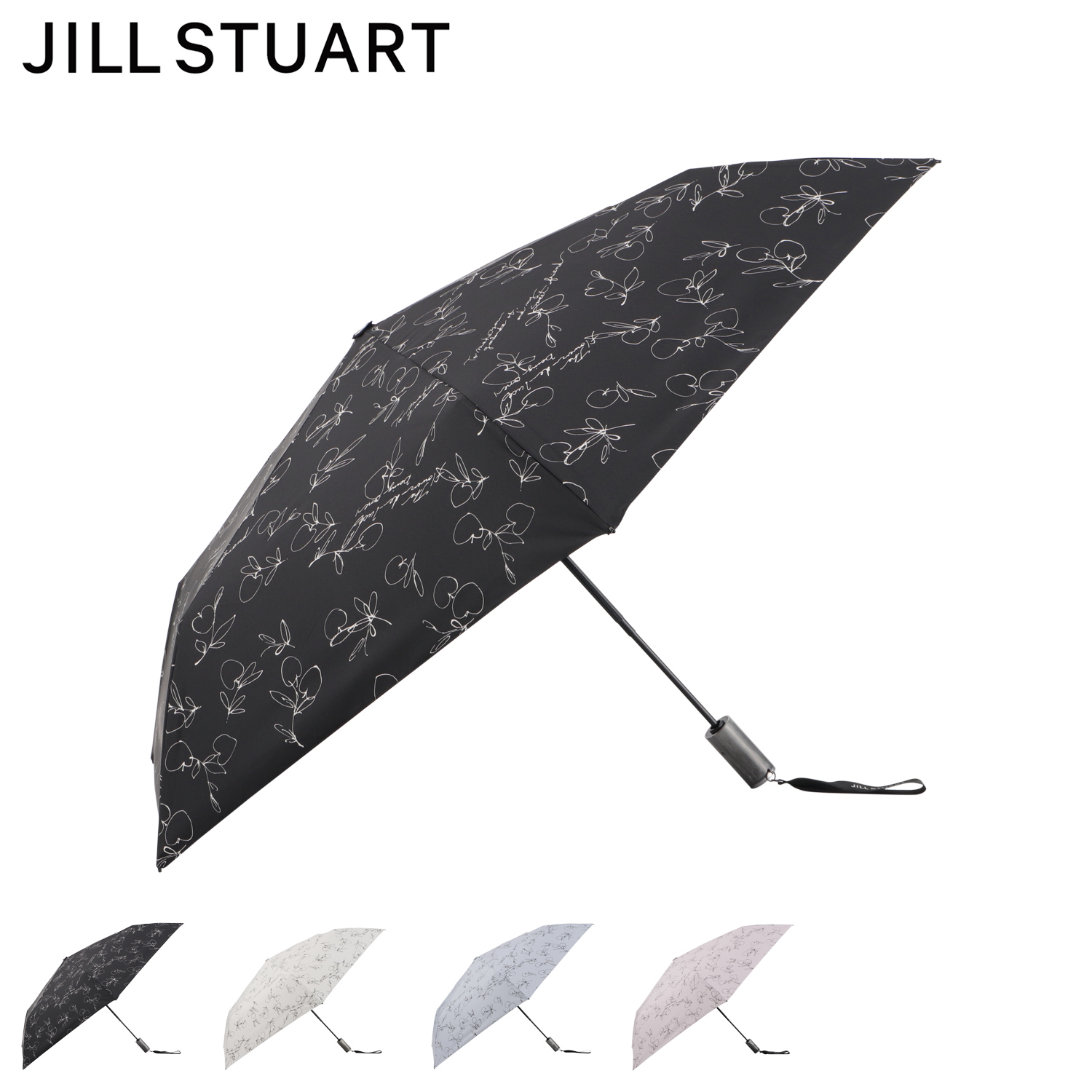 新品ジル スチュアート １級遮光 晴雨兼用 折りたたみ傘 軽量サマーシールド黒白 JILL STUART（ジルスチュアート） ジル スチュアート 日傘 折りたたみ