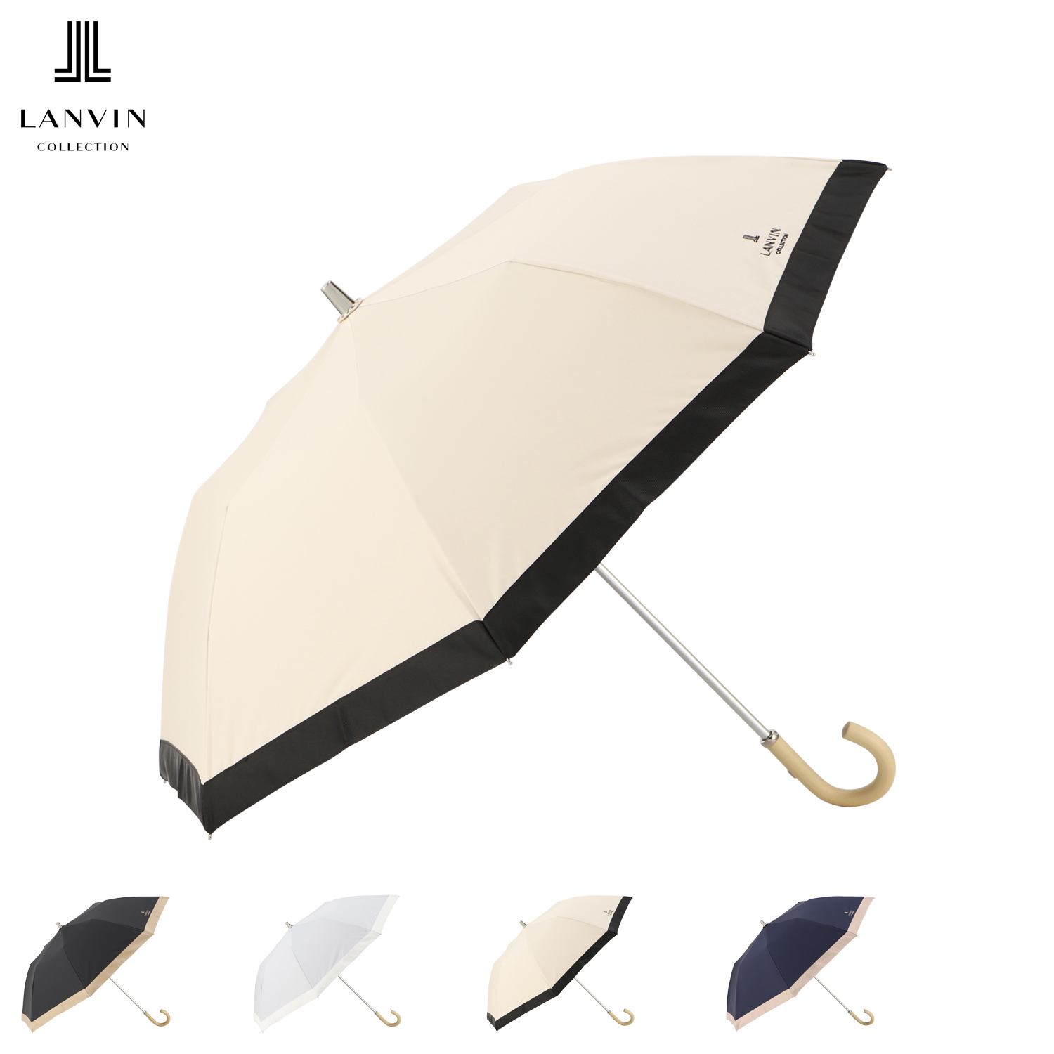 LANVIN COLLECTION ランバン コレクション 折りたたみ傘 2段 雨傘 P75D