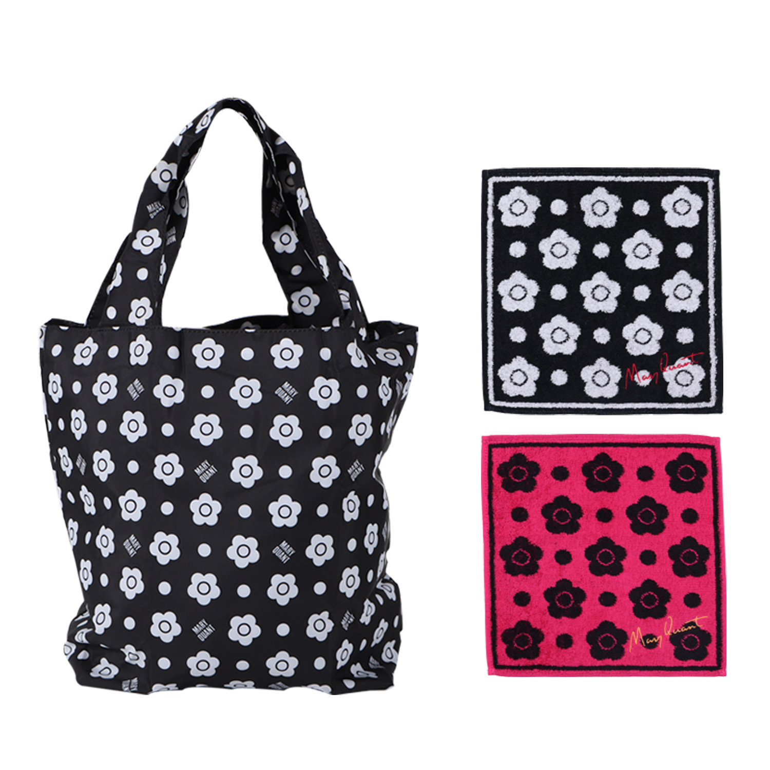 MARY QUANT（マリークヮント） エコバッグ タオルハンカチ 3点セット