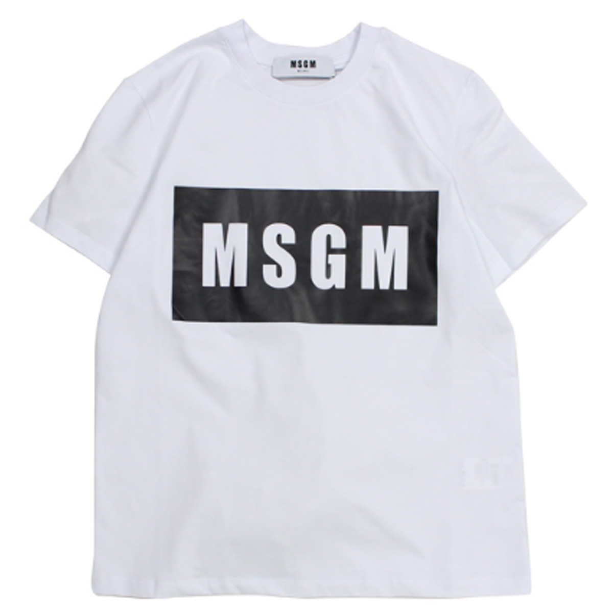 MSGM エムエスジーエム Tシャツ レディース 半袖 BOX LOGO TEE ブラック ホワイト MDM95-184299