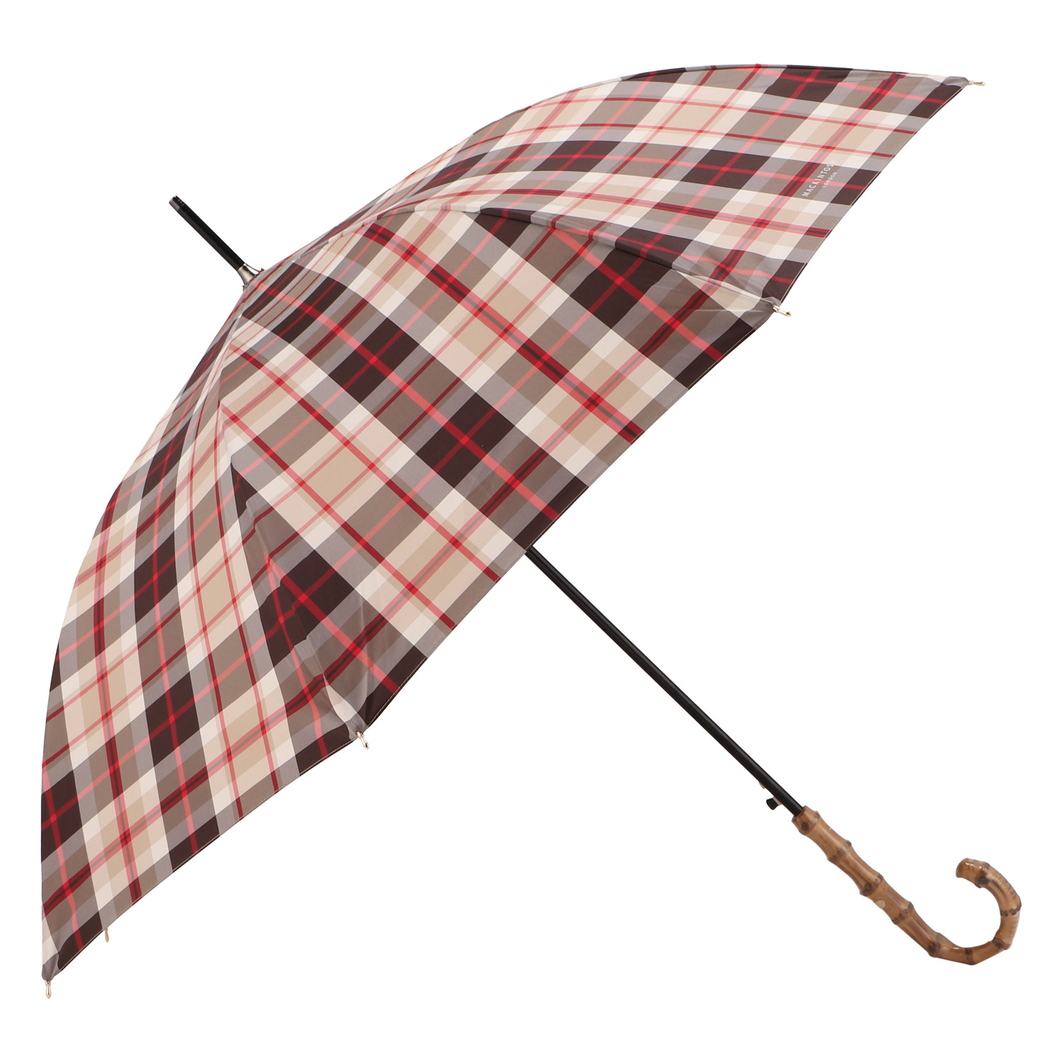 【美品】MACKINTOSH LONDON 赤 チェック柄 長傘 MACKINTOSH LONDON（マッキントッシュ ロンドン） 長傘 雨傘
