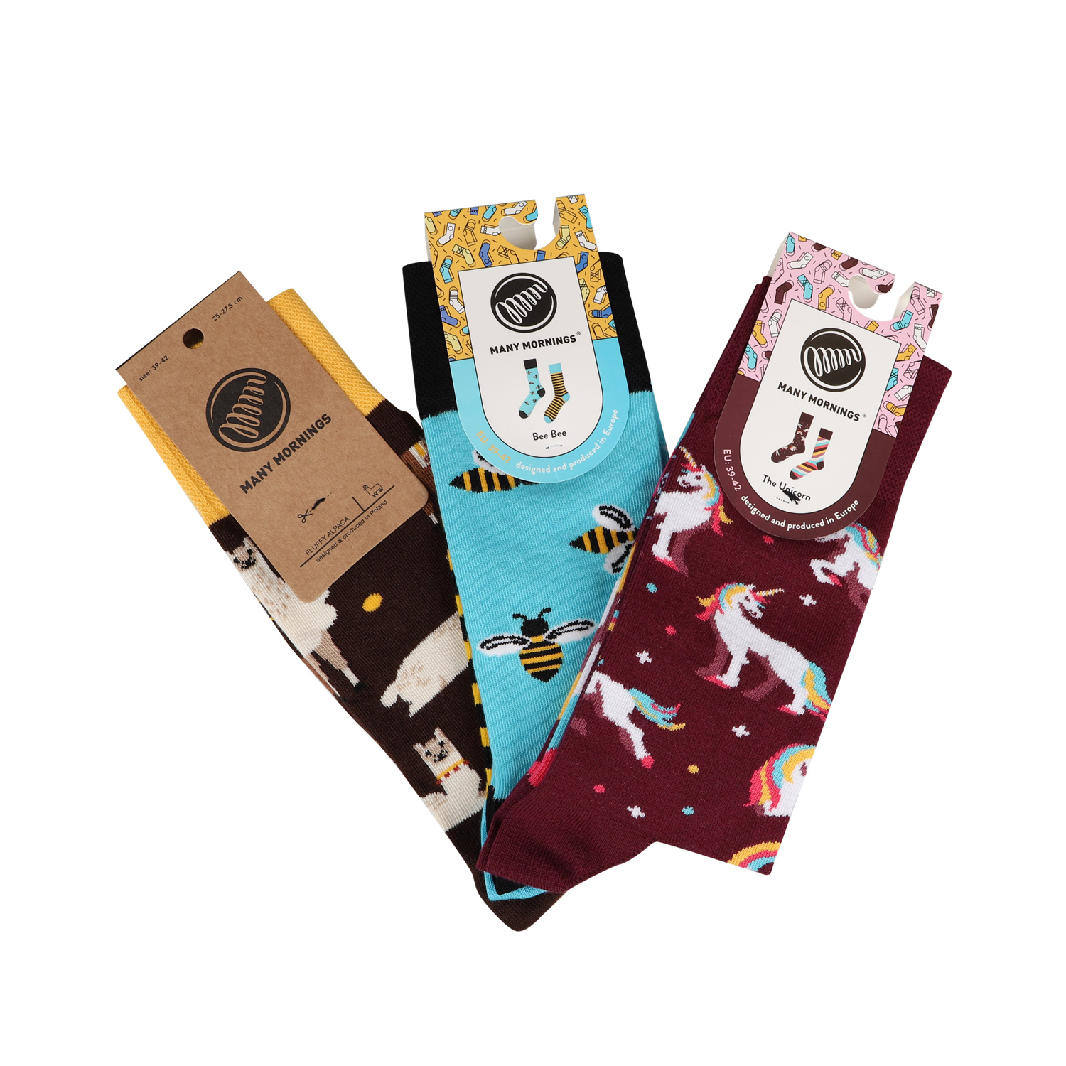 MANY MORNINGS メニーモーニングス 靴下 ソックス メンズ レディース 3足セット ANIMAL SET SOCKS マルチカラー