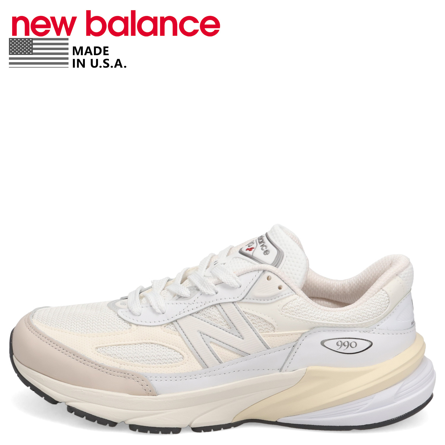 New Balance 990 ホワイト スニーカー ホワイト（白）系 New Balance 990(ニューバランス) スニーカー