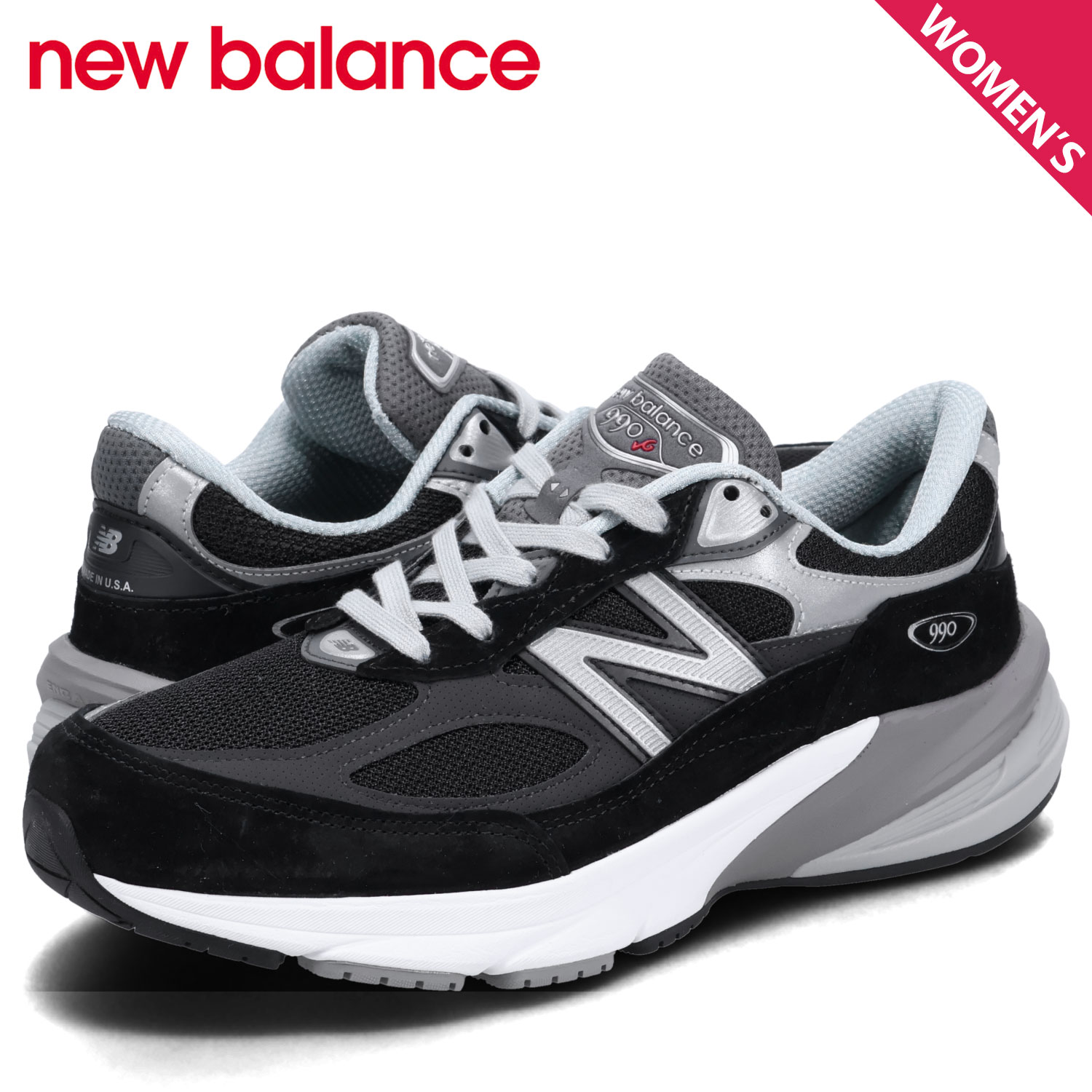 24.5 新品 ニューバランス W990 BK6 V6 スニーカー ブラック 黒 New Balance（ニューバランス） new balance 990 V6 スニーカー