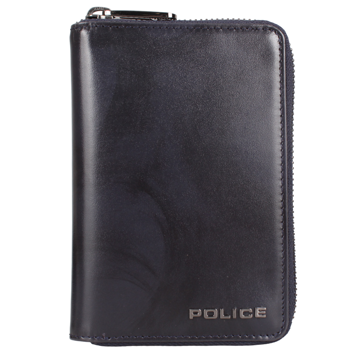 POLICE（ポリス） 二つ折り財布 メンズ ラウンドファスナー 本革