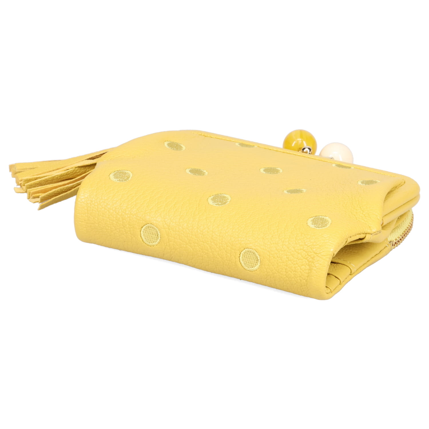 perche（ペルケ） 財布 二つ折り レディース 本革 がま口 ドット