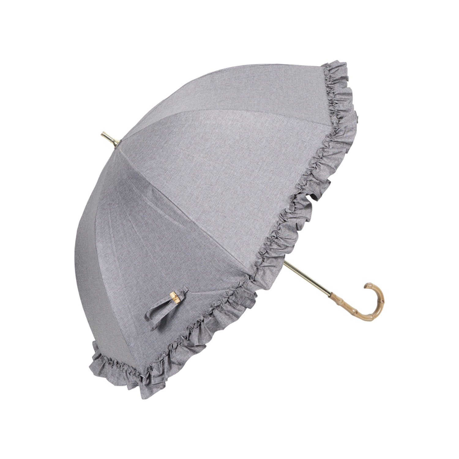ピンクトリック pinktrick 日傘 完全遮光 長傘 軽量 晴雨兼用 雨傘 レディース 50cm 遮光率100% UVカット 紫外線対策 遮熱 リネン風フリル｜goodslabo｜03