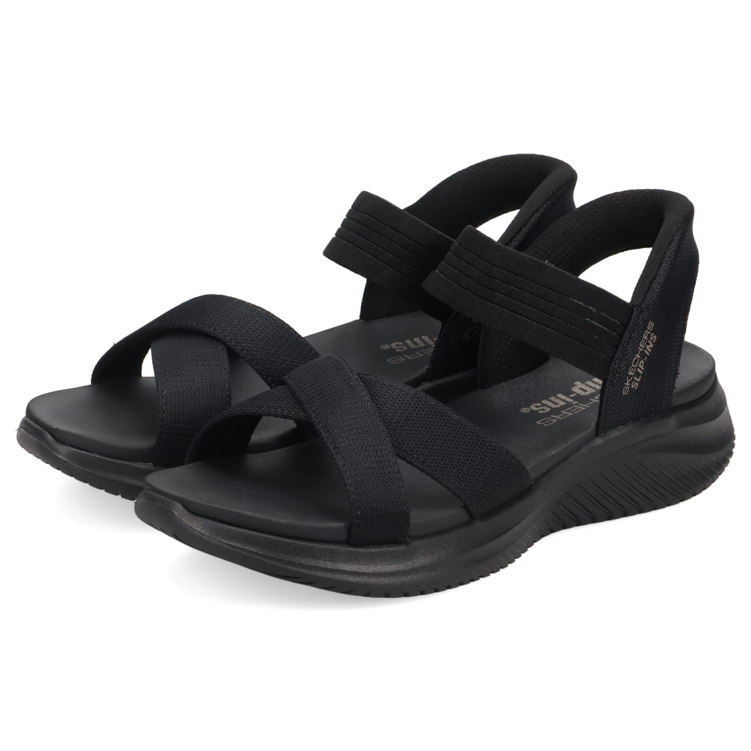 SKECHERS Slip-ins ブラック サンダル 約24.5cm SKECHERS SLIP-INS スケッチャーズ スリップインズ ウルトラ