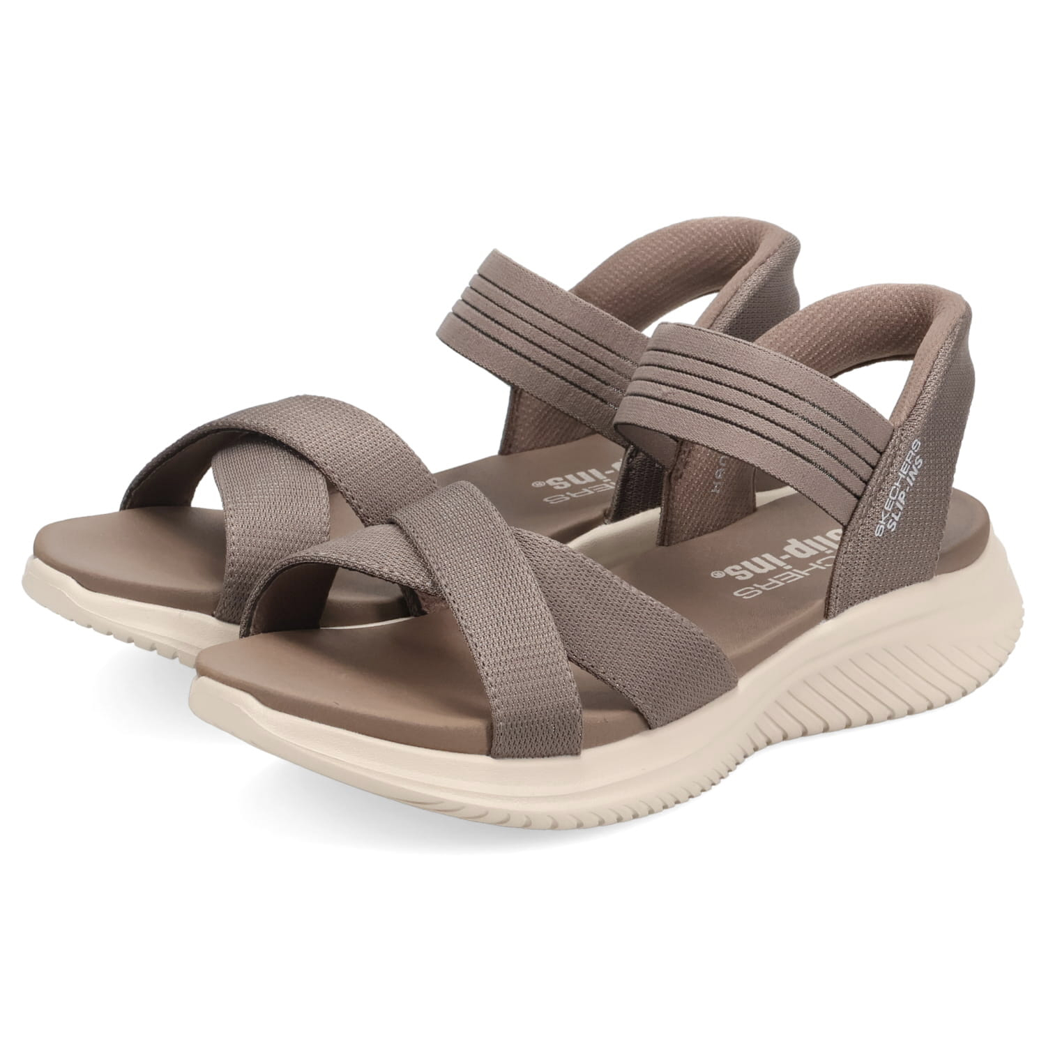 【SKECHERS】スケッチャーズ スリップインズ サンダル　23㎝ ベージュ 美品 SKECHERS Slip-Ins ベージュ サンダル スリップインズ