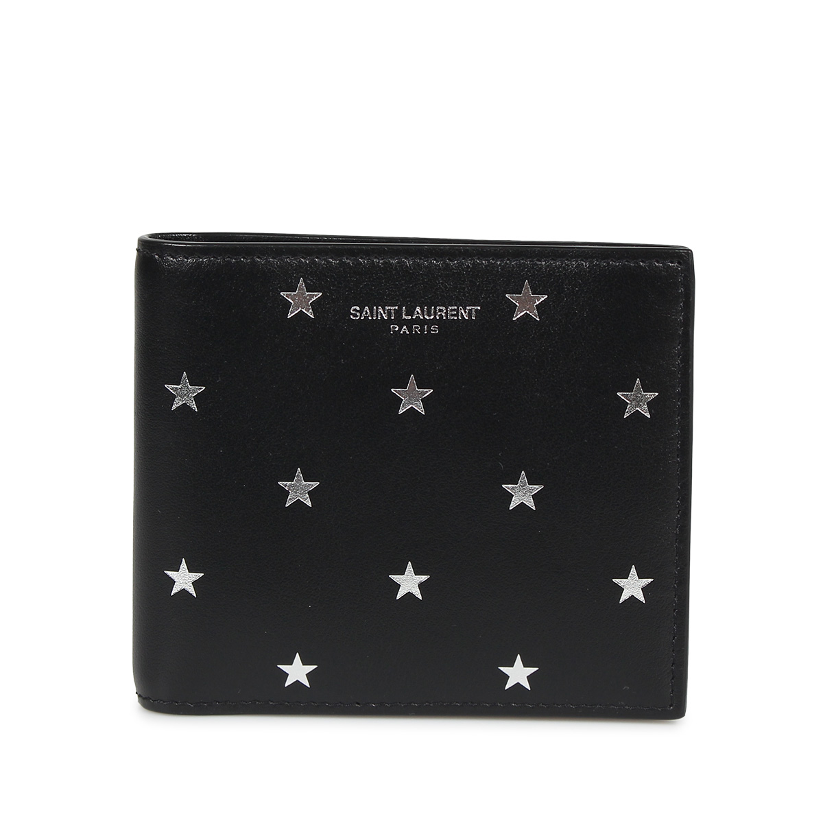 サンローラン パリ SAINT LAURENT PARIS 財布 二つ折り 本革 メンズ レディース STAR PRINT WALLET ブラック 黒 3963070O7GN