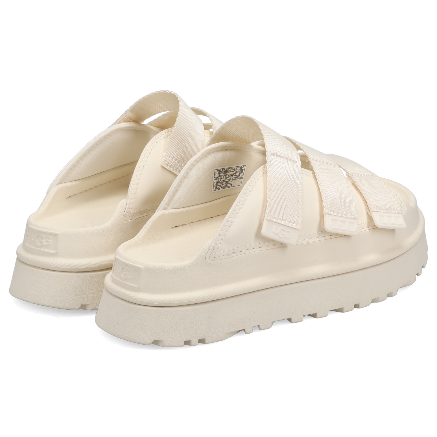 【美品】UGG 厚底サンダル　ホワイト　もこもこ　プライドスライド UGG アグ サンダル スライドサンダル キャップトレイル