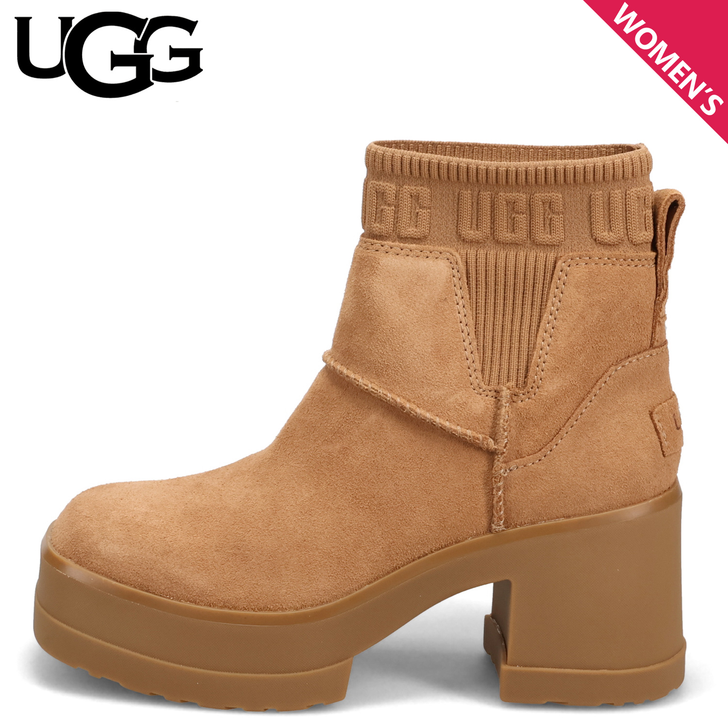 【美品】UGG ブラウン ショートブーツ 厚底 24.5 UGG（アグ） ブーツ ショートブーツ モクシー チェルシー レディース