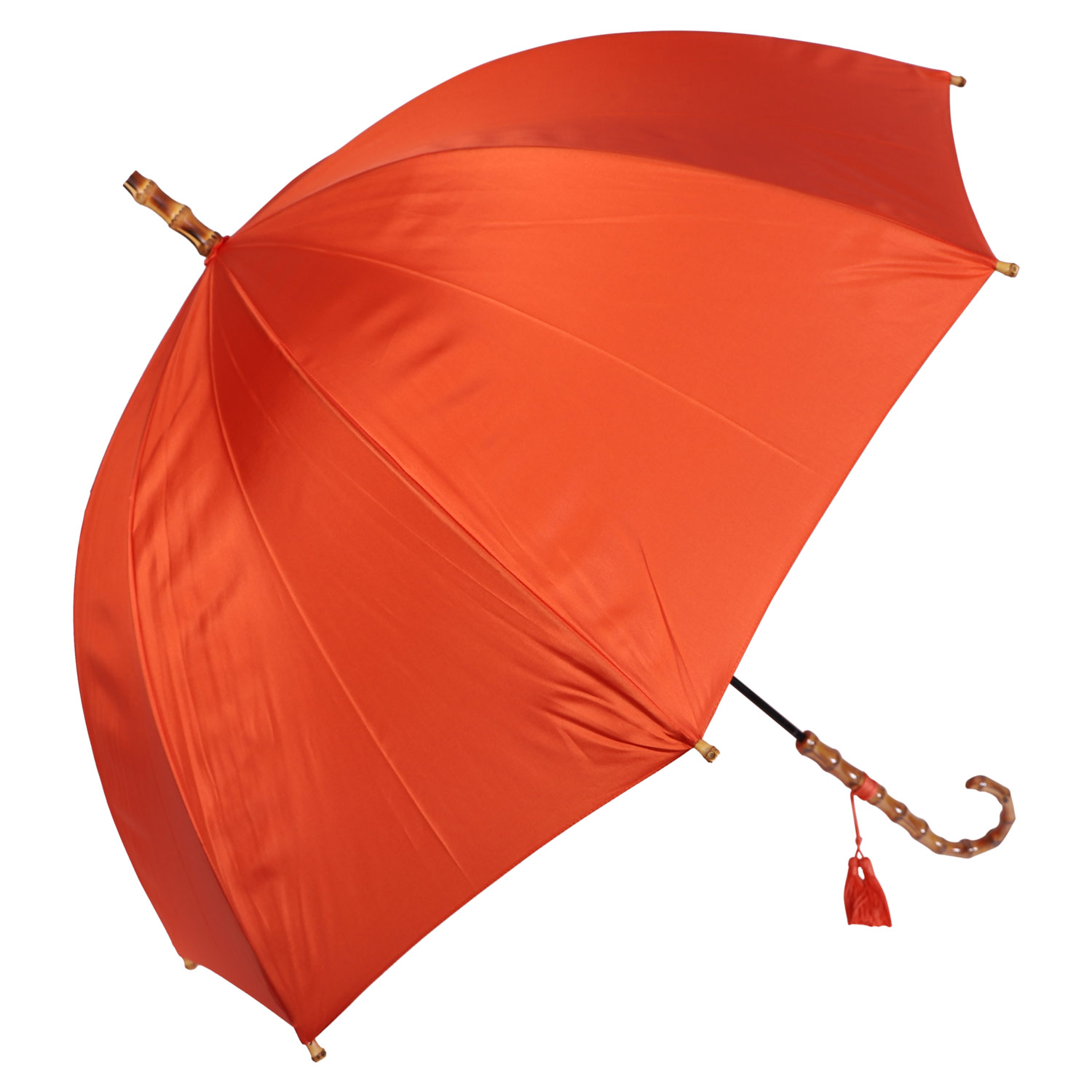 ワカオ WAKAO 雨傘 長傘 レディース 軽量 防水 撥水加工 天然素材 日本製 タッセル付き DOME TYPE BANBOO LONG  UMBRELLA 6256 母の日