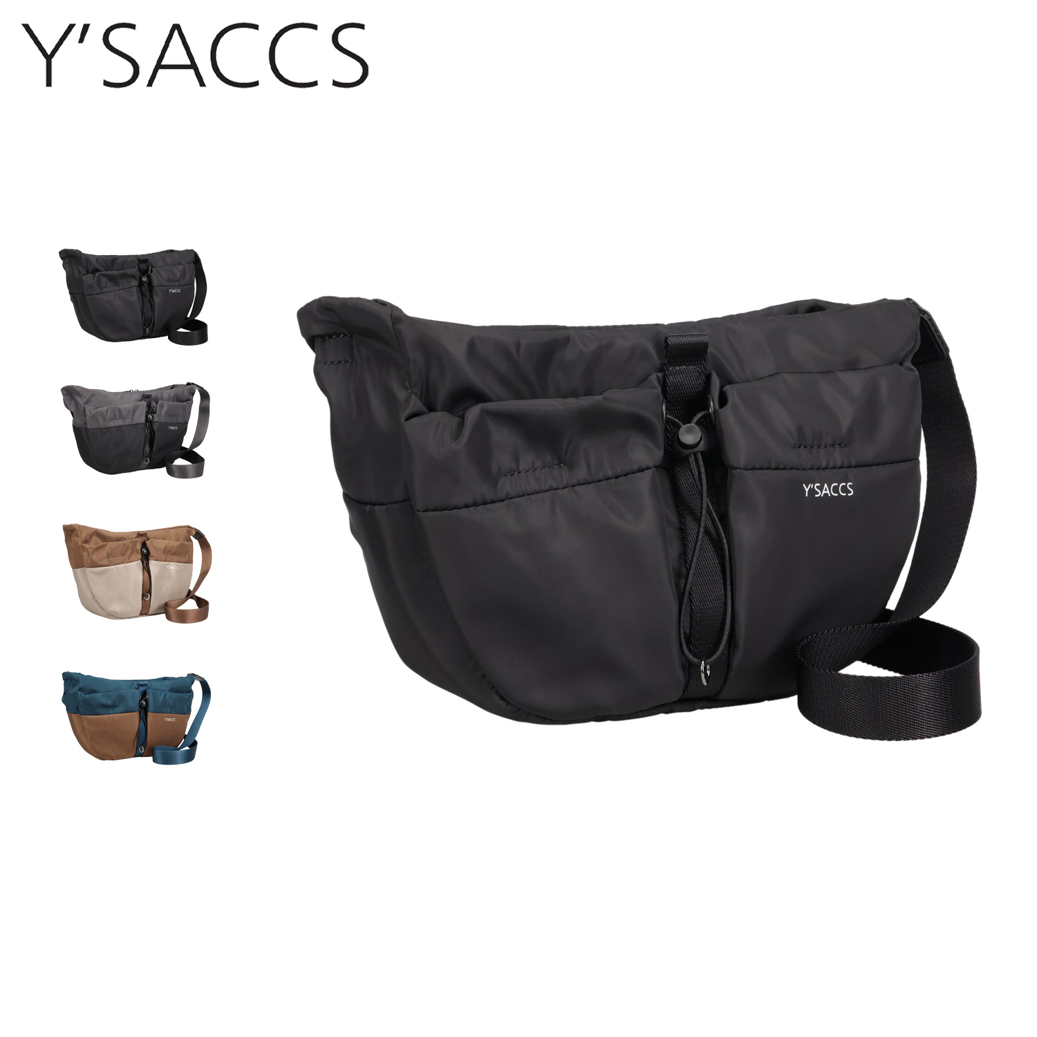 イザック Y’SACCS バッグ ショルダーバッグ ミニ レディース 斜めがけ 大人 軽量 ドローストリング コンビカラー 20-052-01 Y'SACCS（イザック） Y'SACCS バッグ ショルダーバッグ ミニ