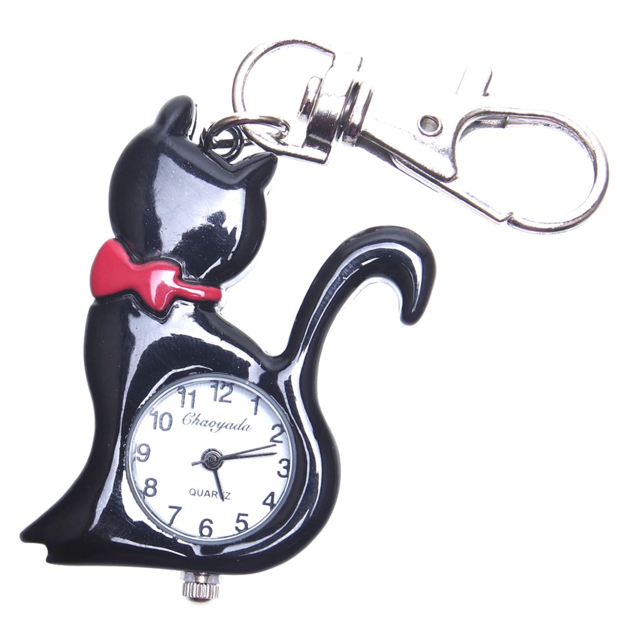 懐中時計 キーホルダー 時計 猫 かわいい コンパクト ナスカン レディース ねこ アナログ Gd Catwatch Goodsland 通販 Yahoo ショッピング