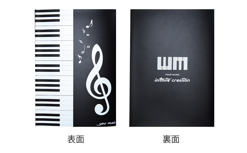 レビュー高評価の商品！ 楽譜ファイル 譜面ファイル 4面 2面 見開き ピアノ 書き込み 最大6枚 演奏 練習用 収納 ホルダー ギター ブラック 