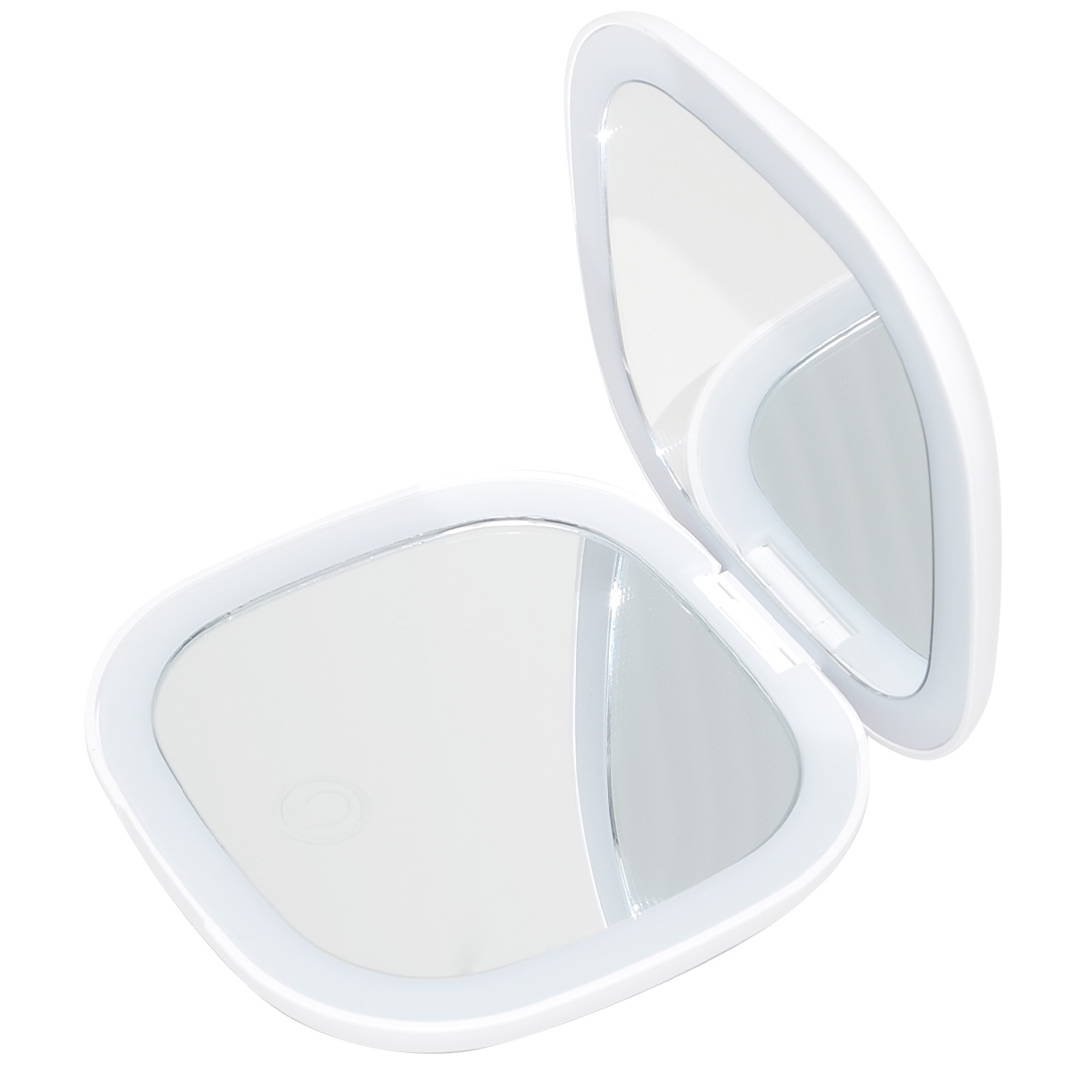 ミラー ライト付き 手鏡 鏡 拡大鏡 5倍 コンパクト 折りたたみ LED