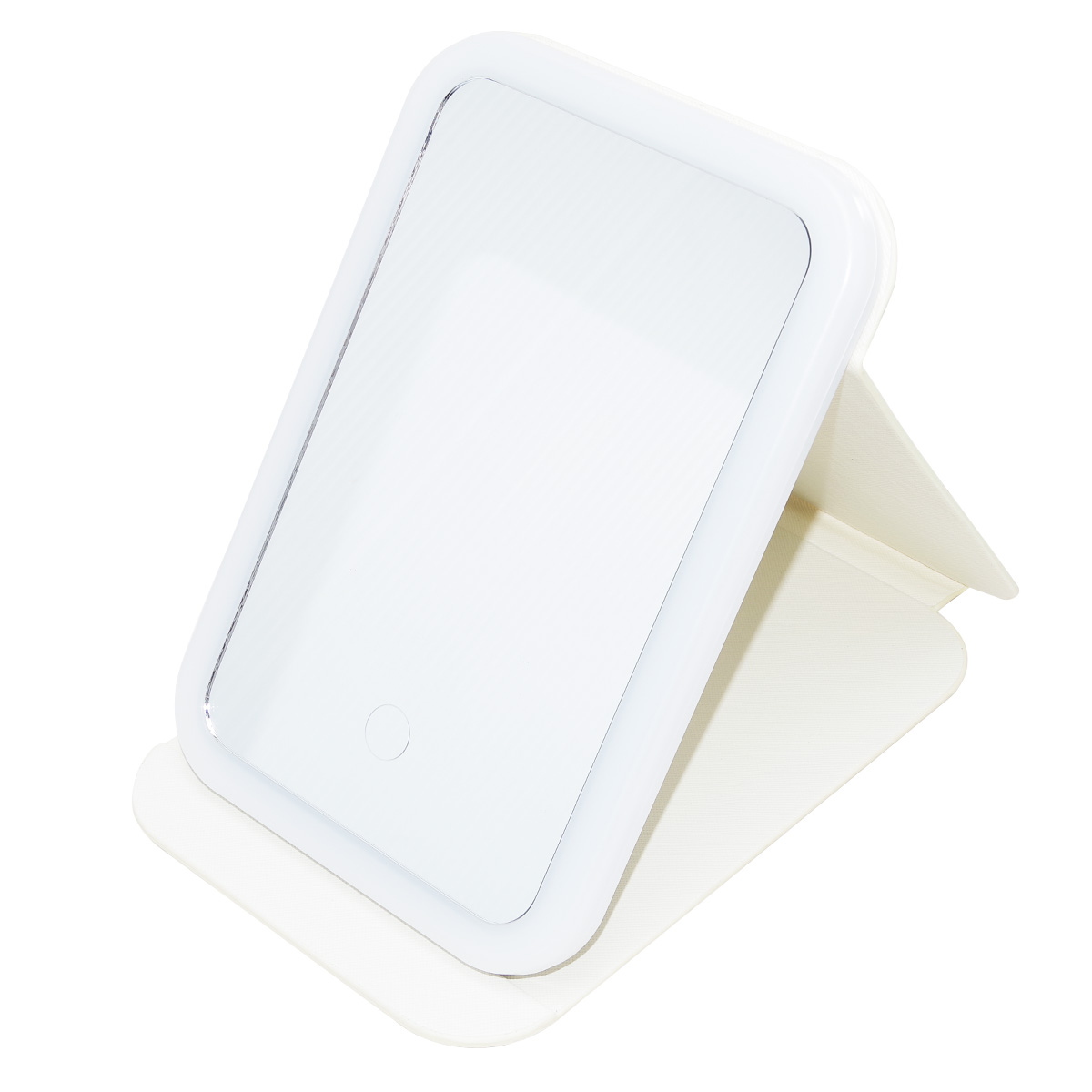 LEDライト付きミラー ホワイト ミラー 卓上ミラー LED ライト おしゃれ 折りたたみ 鏡 手鏡