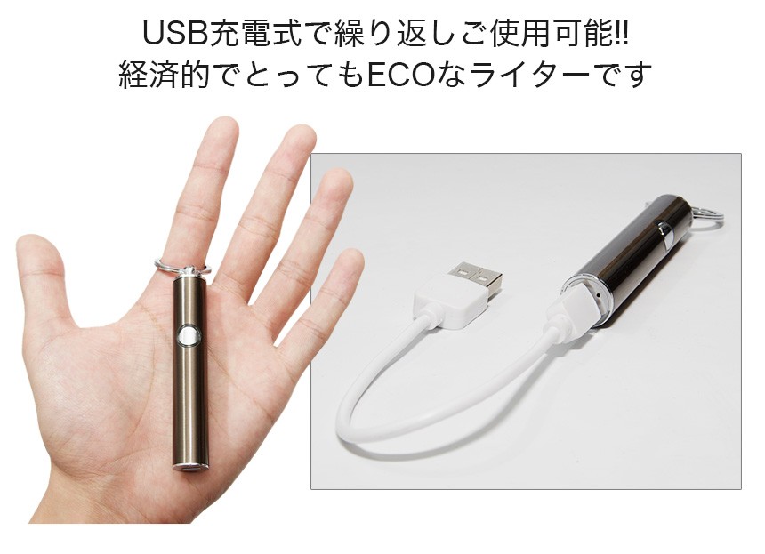 電子 ライター USB 充電式 キーホルダー 型 スリム コンパクト 防風 :GD-KEYLIG:GoodsLand - 通販 -  Yahoo!ショッピング