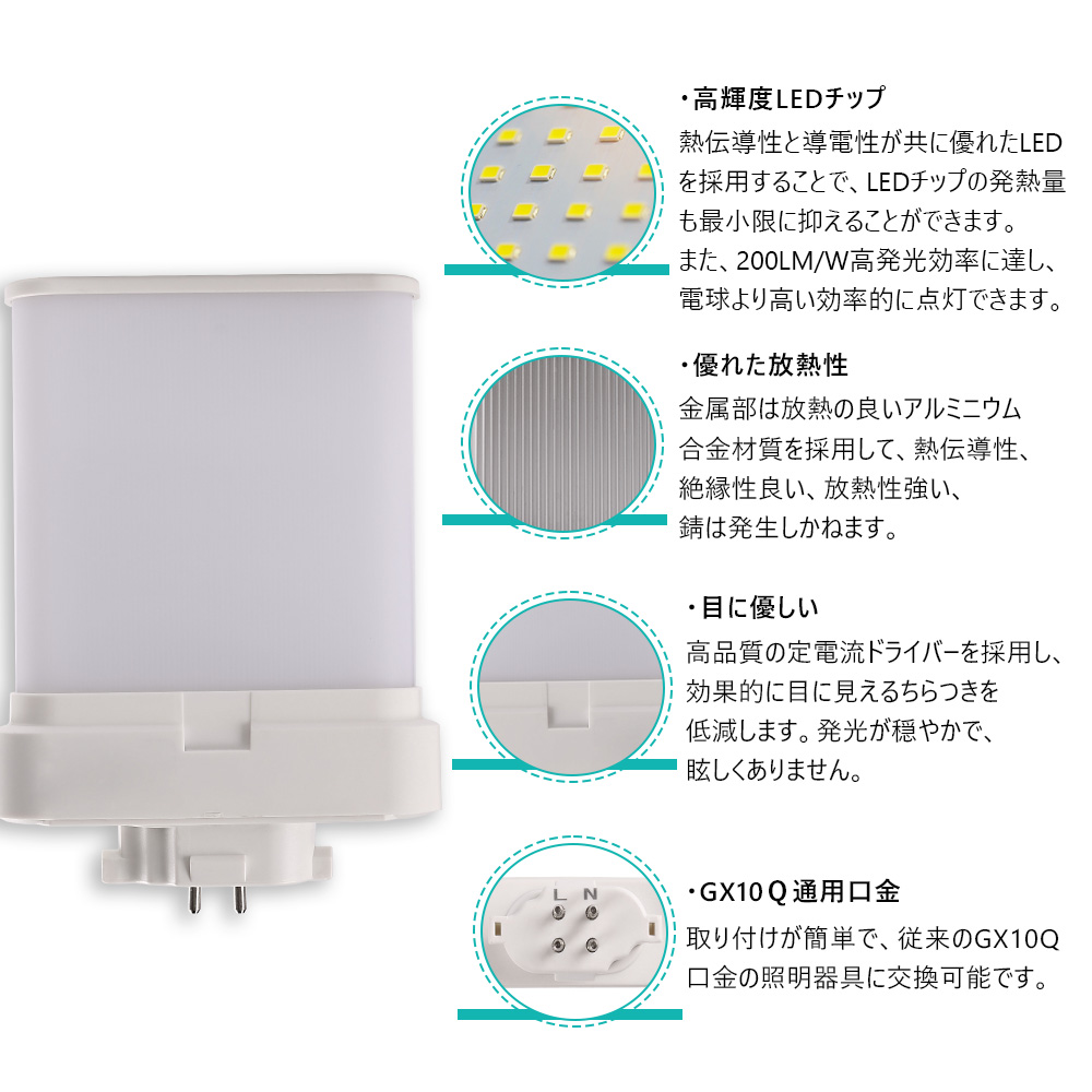 FML9EX蛍光灯 LED化 配線工事必要 fml9ex-l/w/n/d 消費電力4w 超高輝度