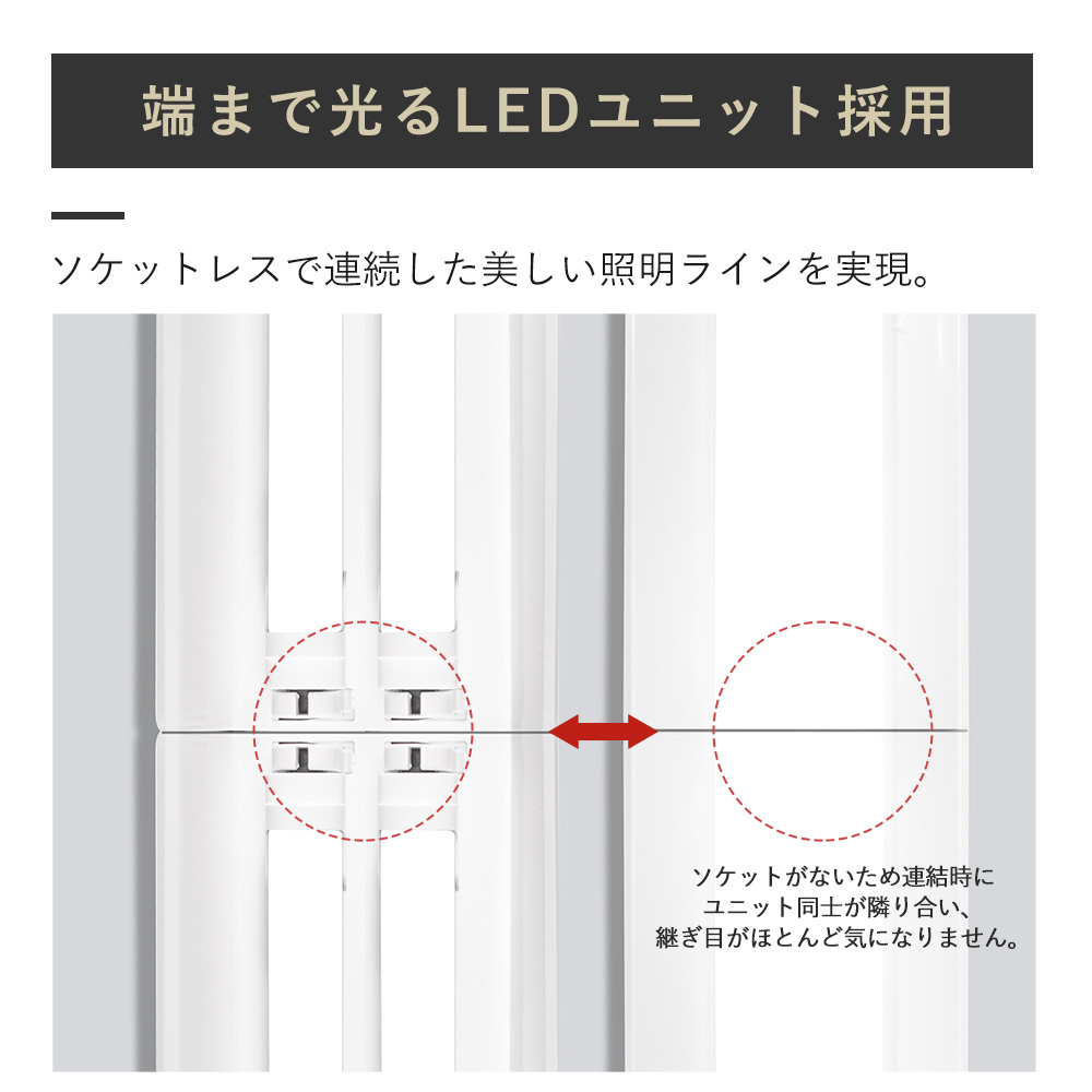 天井直付型 40形 一体型LEDベースライト LEDベースライト 40W 2灯 逆