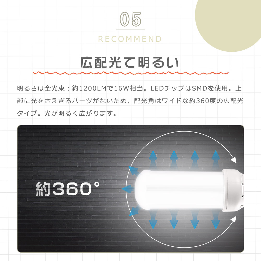 【100本セット】LEDコンパクト蛍光灯 ツイン蛍光灯 LEDに交換 FHT16EX FHT16EX-L FHT16EX-W FHT16EX-N FHT16EX-D 口金GX24q 6W 1200LM ツイン3蛍光灯 四色選択の画像