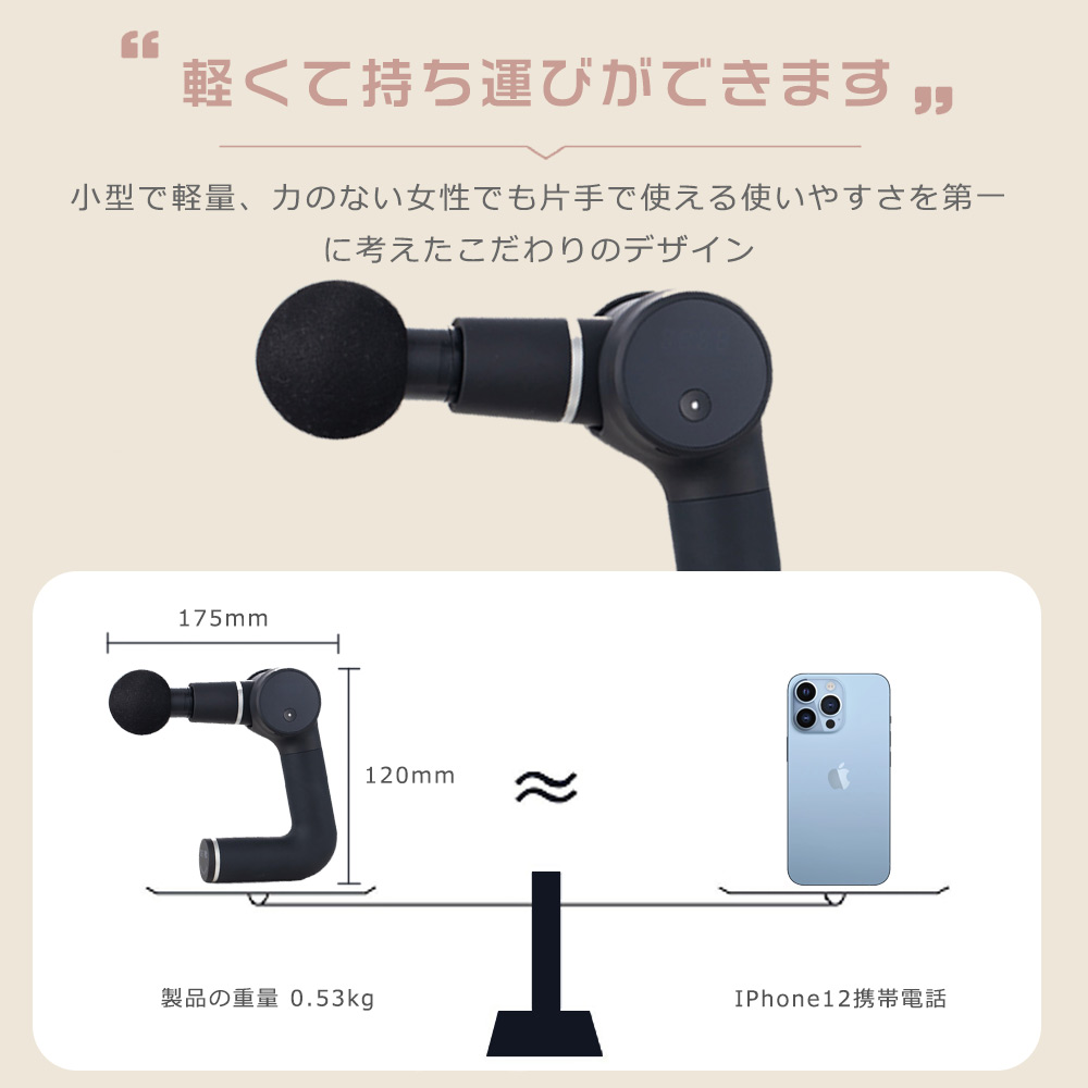 マッサージガン 軽量 マッサージ機 小型 女性 筋膜リリースガン