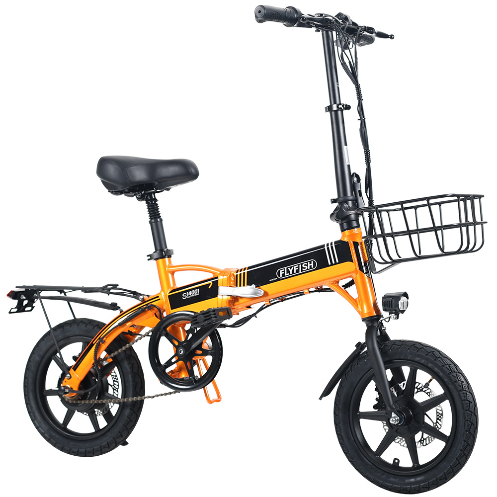 glofit 電動アシスト自転車 オレンジ FLYFISH 安心型式認定取得 公道走行可能 アシスト自転車