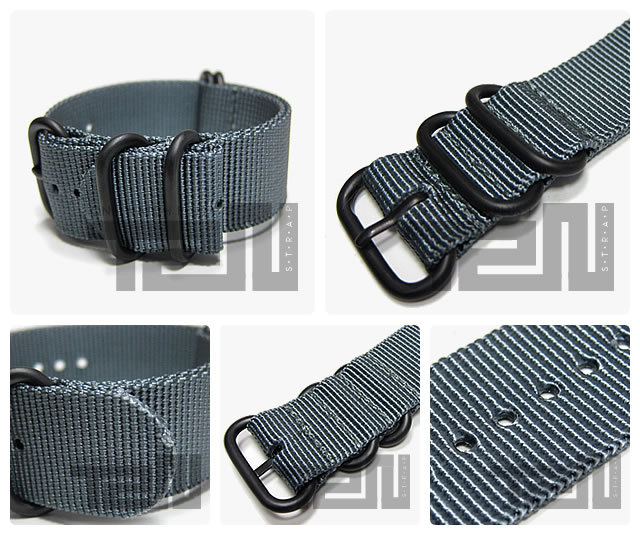 T2N Strap(T2Nストラップ) CH24Z-5PGY 5RING ZULU/NATO ナイロン レギュラー 替えベルト 腕時計用