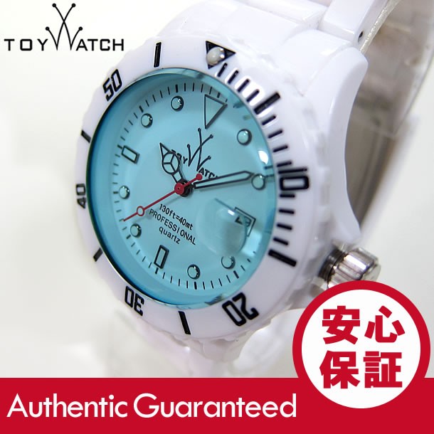 ToyWatch (トイウォッチ) FL01WHLB FLUO ダイバーズスタイル 樹脂ベルト ホワイト×ブルー レディースウォッチ 腕時計