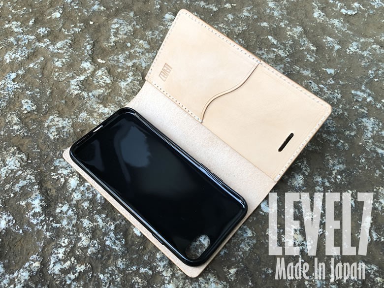 LEVEL7 各種 iPhoneに対応 手帳型iPhoneケース ナチュラル 本革レザー