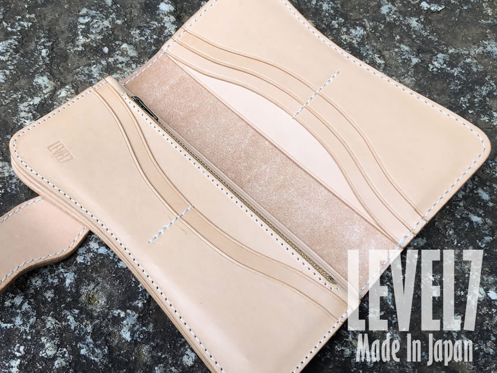 長財布/ハンドメイドロングウォレット バスケット＆フラワーカービング