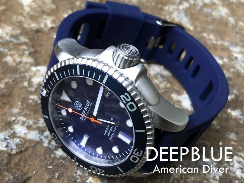 DEEP BLUE（ディープブルー）ダイバーズウォッチ MASTER 1000 44MM 330M/30気圧防水 SEIKO 自動巻きムーブメント  ブルーパールダイアル MA1000BLUEMOP 腕時計