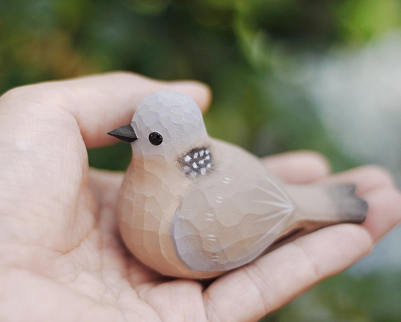 置き物 木製 小鳥 bird インテリア 人形 北欧 雑貨 手彫り オブジェ 鳥