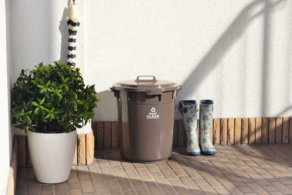 ブラウン 陶器製 ごみ箱 円筒形 ブラウン 陶器製 ごみ箱 円筒形 LIFELEX 分別・連結できる おしゃれな