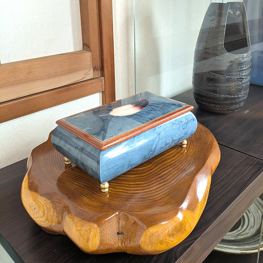 オルゴール ジュエリー ケース ブラウン 大型 アンティーク調 宝石箱