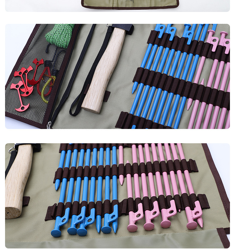 カラーペグ スチールペグ 6本セット 30cm ブルー ピンク キャンプ