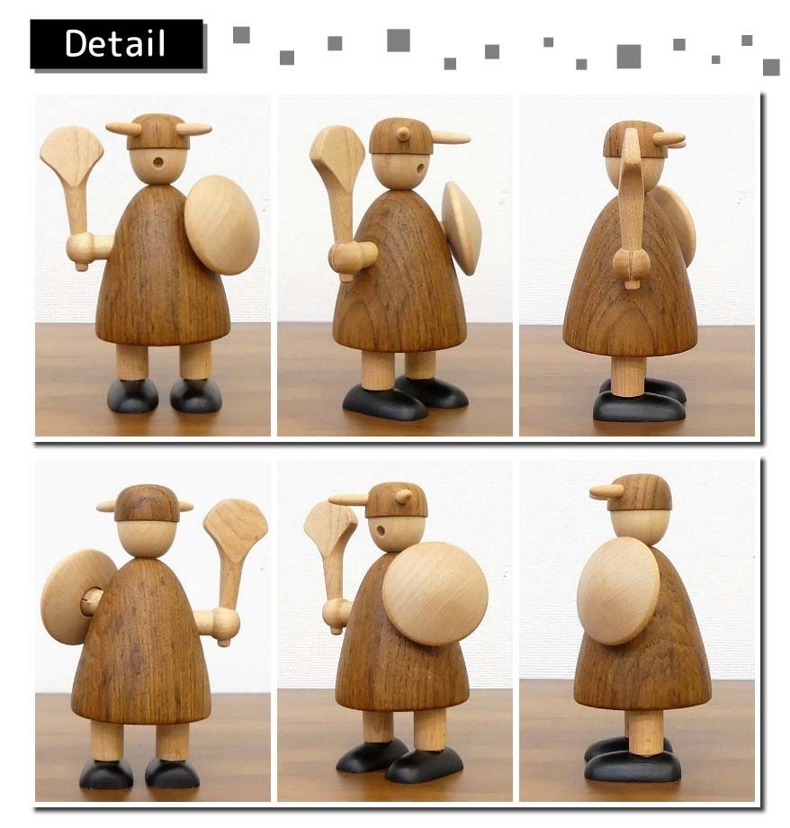 置き物 木製 バイキング タイプA インテリア 人形 雑貨 オブジェ 