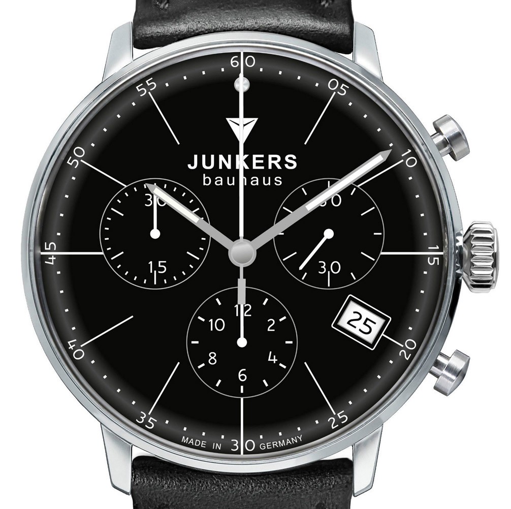 【超美品】JUNKERS Bauhaus　クロノグラフ 　ドイツ製 時計 JUNKERS（ユンカース） 送料無料 ドイツ製ユンカース JUNKERS Bauhaus