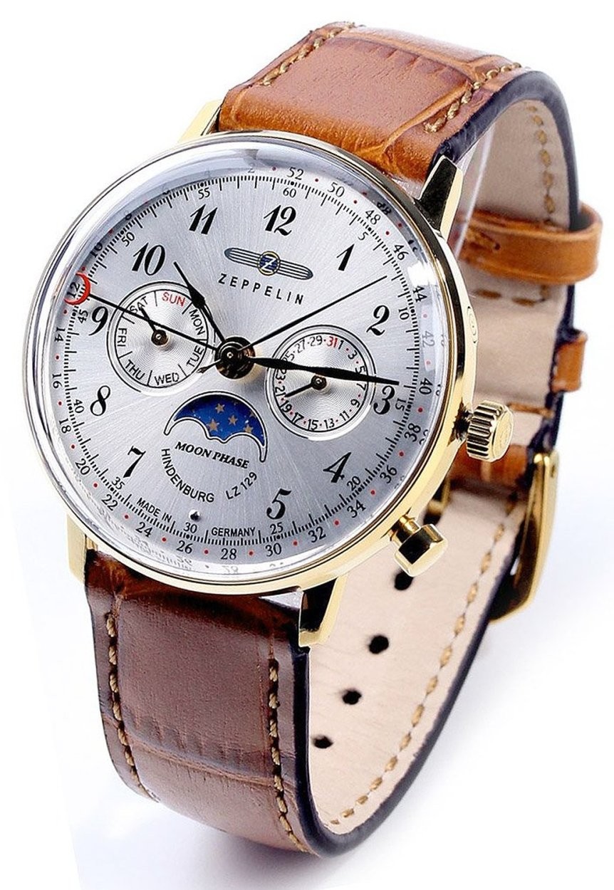 ブランド腕時計　ドイツ製 スイスクォーツムーブメント(RONDA) カレンダー ムーンフェイズ LZ129 Hindenburgシリーズ 7039-1