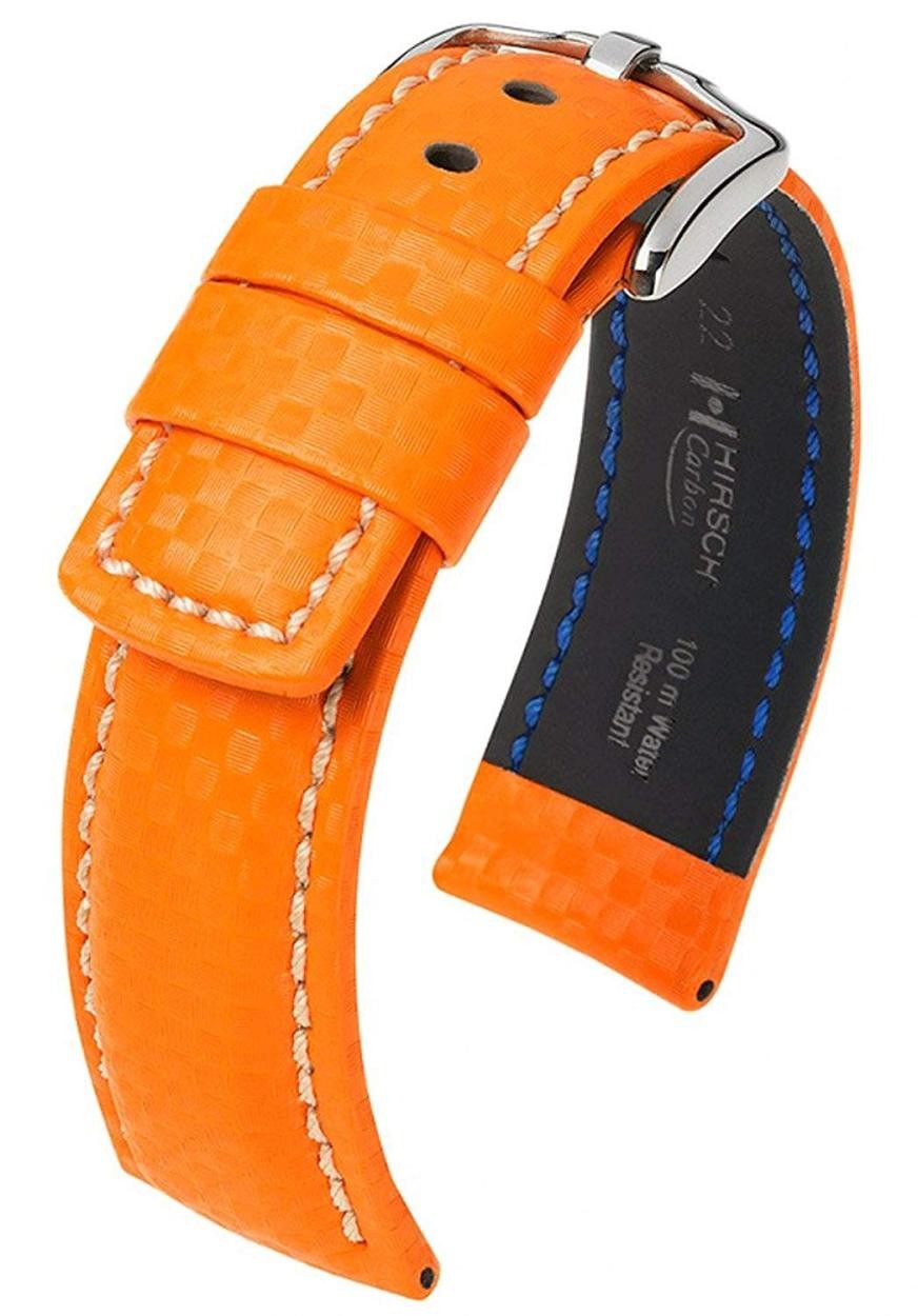 HIRSCH/CARBON ヒルシュ/カーボン 腕時計交換ベルト 18mm/20mm/22mm/24mm 100M耐水 カーボン型押 h10_1