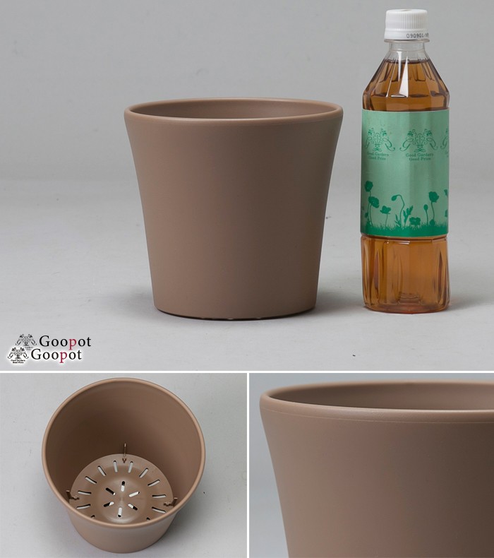 コティポット 16cm ブラウン 1.5リットル 植木鉢 おしゃれ 室内 屋外 プラスチック 小さい 軽い かわいい シンプル｜goopot｜02
