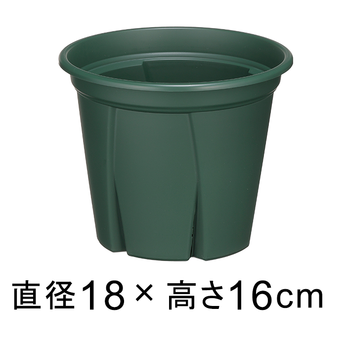 植木鉢 スリット鉢 根っこつよし 6号 18cm グリーン 2リットル プラスチック 鉢 軽量 根が育つ｜goopot