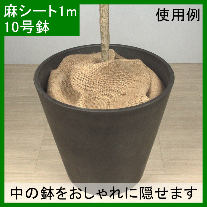 プラ鉢を隠す 麻シート 幅30cm 長さ3m 園芸用 マルチング 鉢カバー