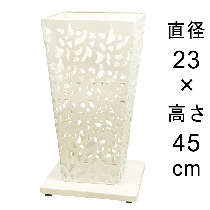 アイアンフラワースタンド角型アンティークホワイト23cmH45cm