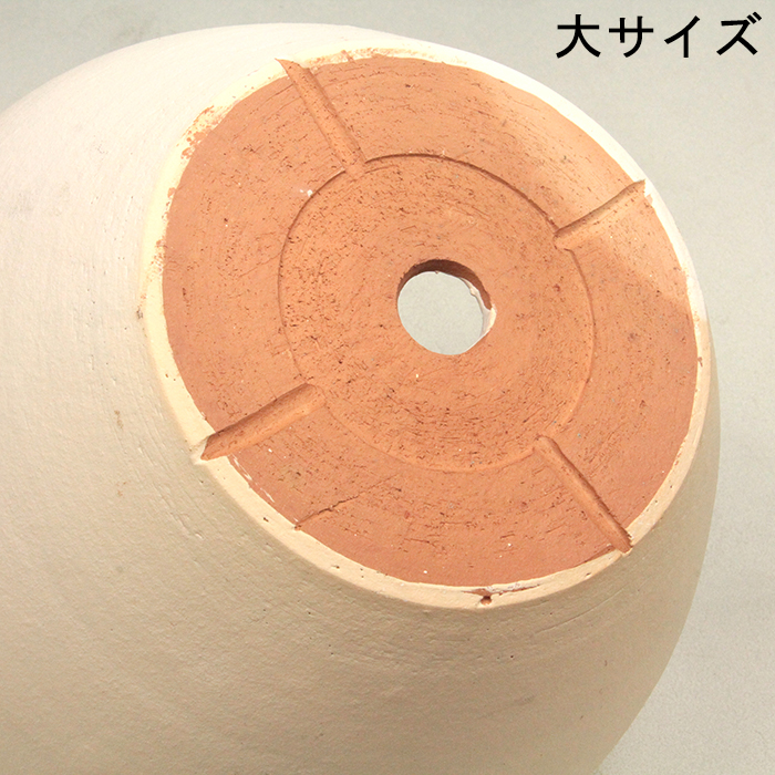 訳あり 白化粧 やわらか カーブ 丸浅型 素焼き鉢 テラコッタ 〔大中小3