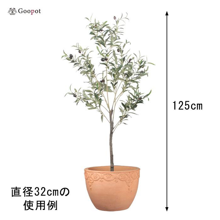 訳あり 模様入り 丸型 HM 白粉 素焼き鉢 大 32cm 11リットル [of20