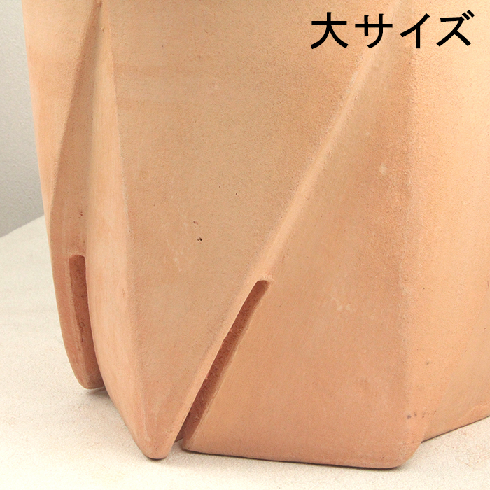 訳あり スリット入り 植木鉢 丸深型 テラコッタ 鉢 HM白粉 素焼き鉢