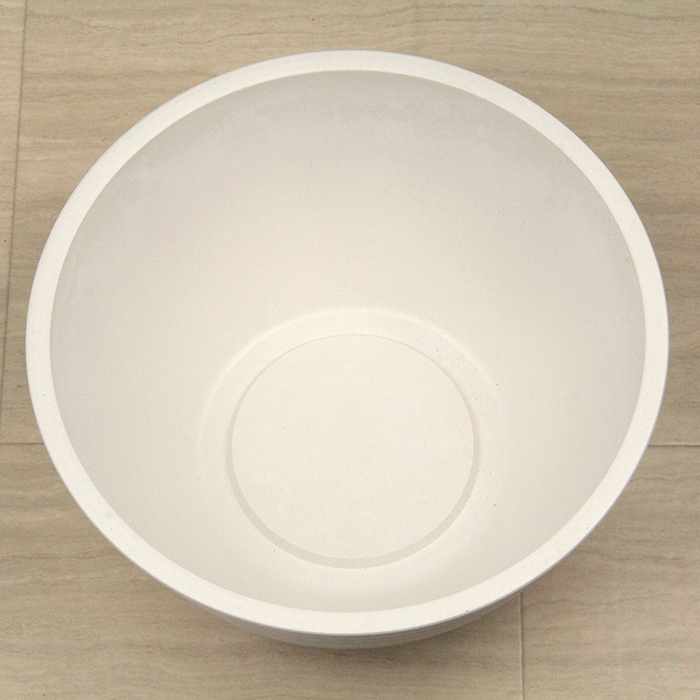 硬質・合成樹脂製 鉢カバー 丸浅型 25cm ホワイト系 鉢底穴無◇穴あけ