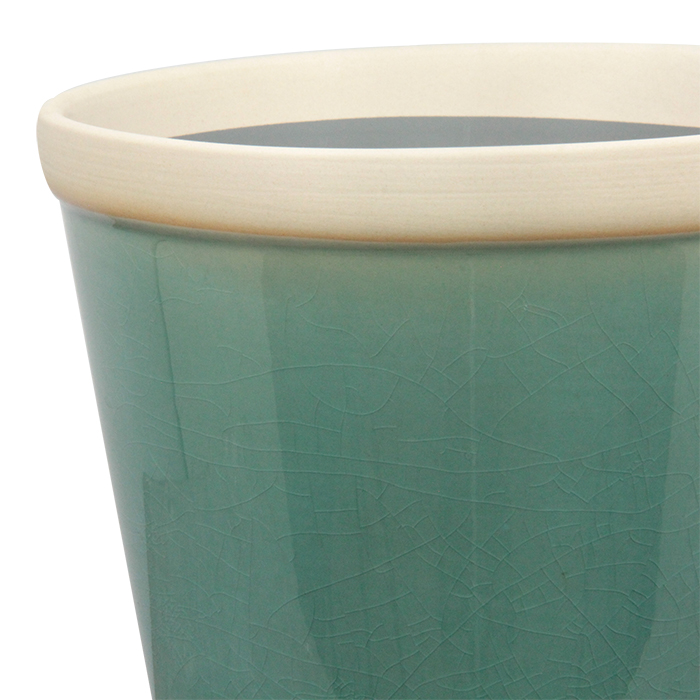 おしゃれ 植木鉢 陶器 鉢 グロッシー POT 5号 16cm L ターコイズ つや